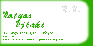 matyas ujlaki business card